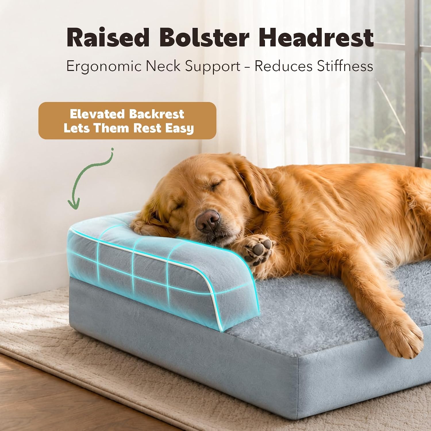 Detalle de MEKIY Orthopedic Dog Bed 36 x 27 Inch