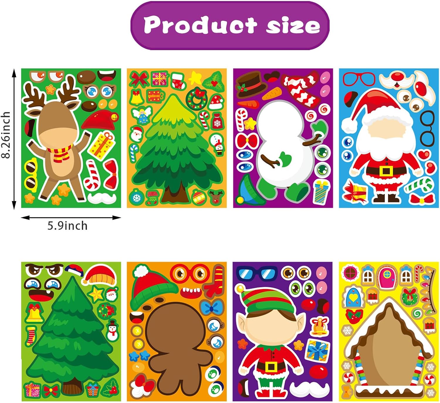 Thumbnail 2 de Christmas Stickers for Kids, 32-Piece Set