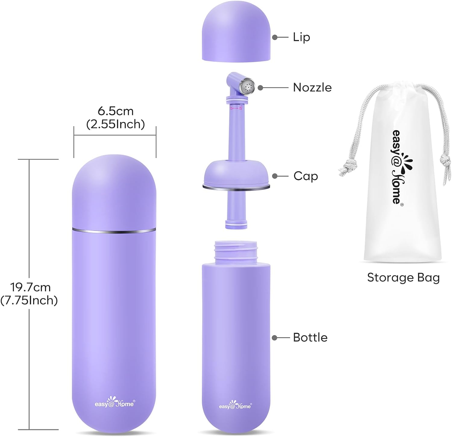 Thumbnail 6 de Easy@Home Portable Peri Bottle (EPB-01) – 380ml, Purple, Leakproof Handheld Bidet for Postpartum, Perineal Care, and Travel
