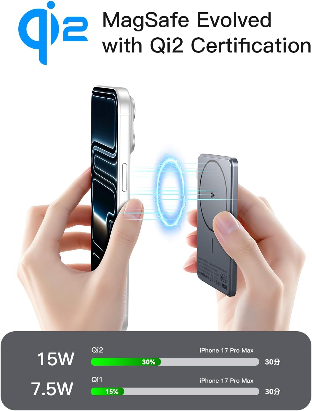 Thumbnail 3 de Bolvunes MagSafe Qi2 power bank (5000mAh) – slim 15W wireless charging with Type-C