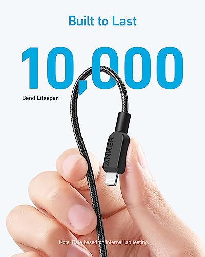 Detalle 1 de Anker 310 USB-C to Lightning Cable (1.8m) Braided — MFi-Certified, durable and fast-charging