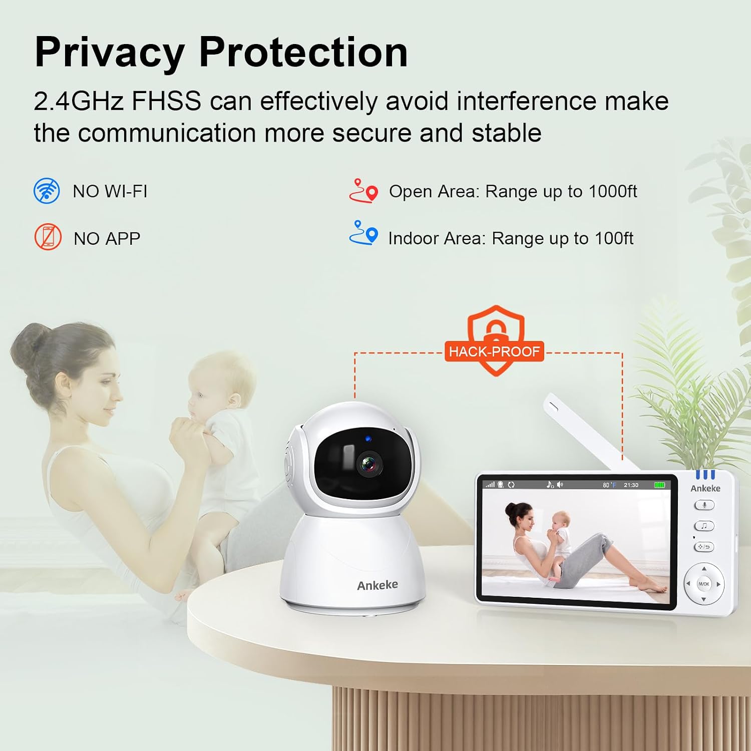 Detalle 2 de AnKeKe Baby Monitor with 5-Inch Screen