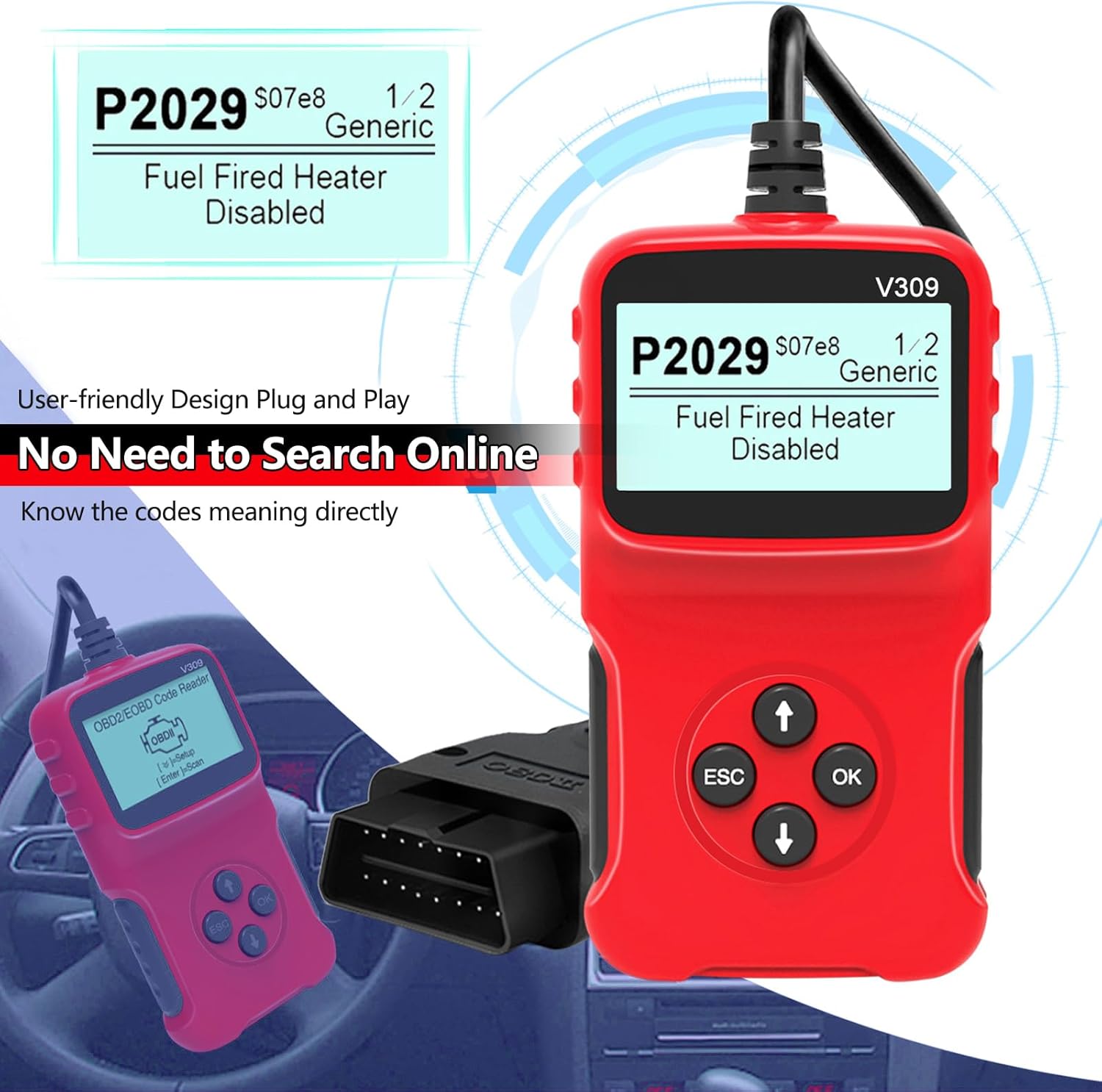 Thumbnail 3 de RICOKEY V309 OBD2 Car Scanner