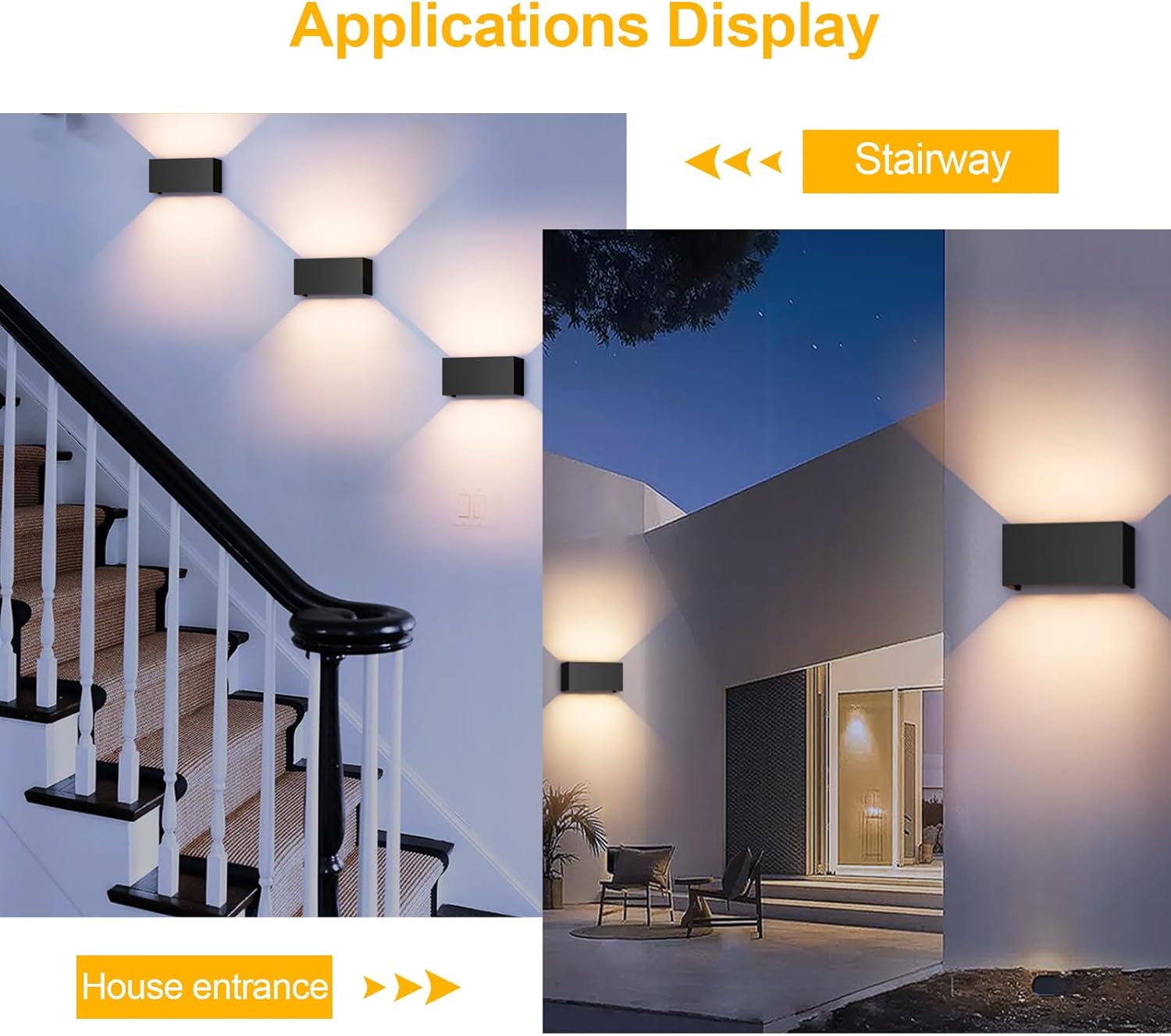 Thumbnail 5 de Aipsun 24W Applique Murale Intérieure/Extérieure Noir – LED et faisceau ajustable IP65