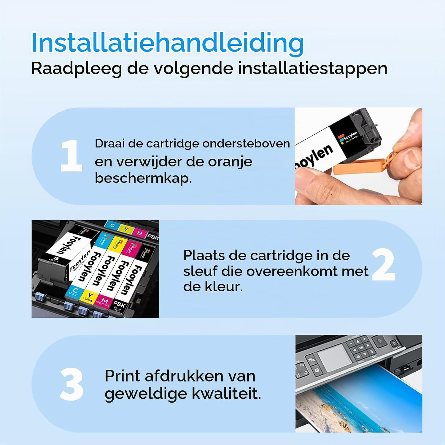 Thumbnail 5 de Fooylen 202XL compatibele Epson-inktpatronen, multipack met vijf kleuren