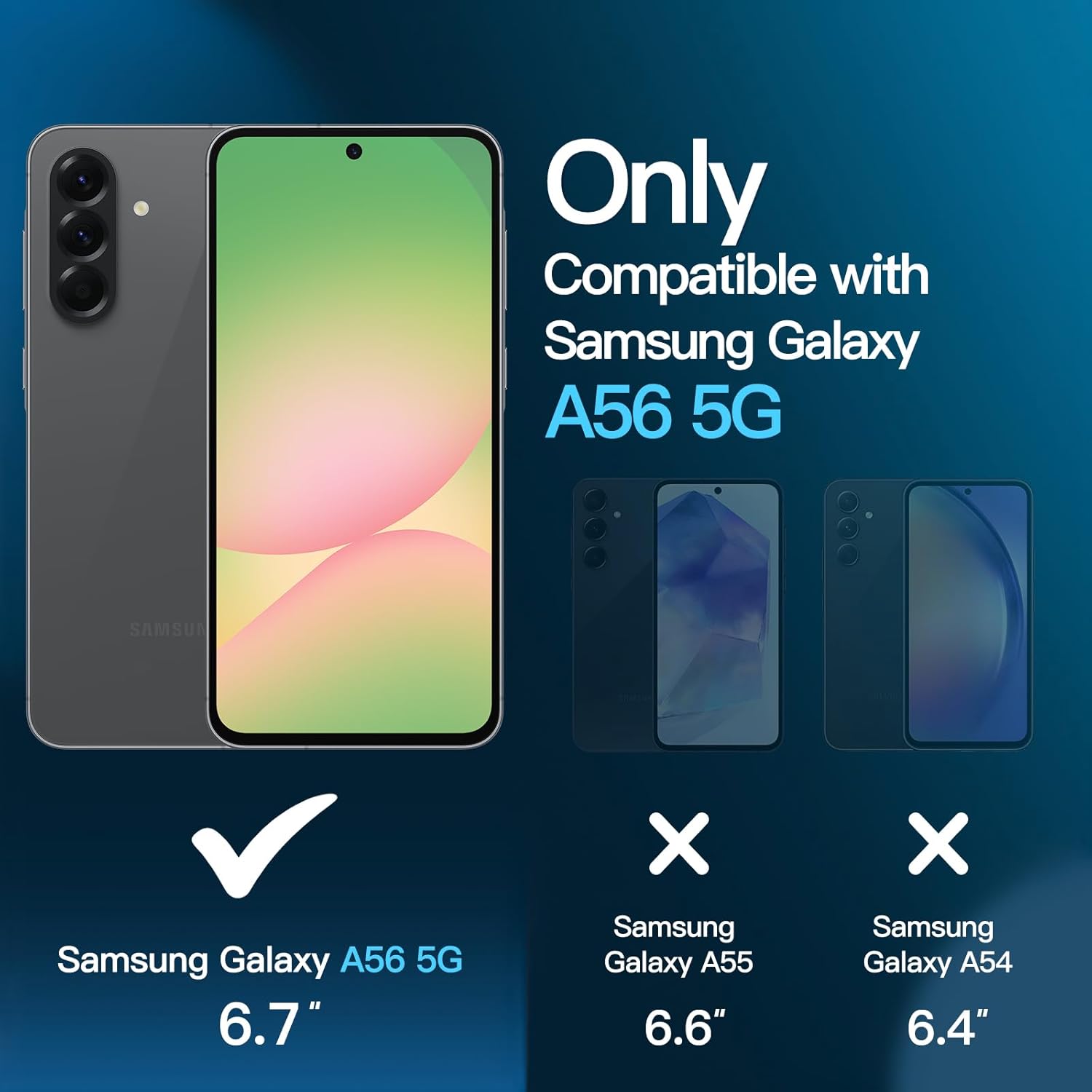 Detalle 2 de JETech 3 in 1 Cover Opaca per Samsung Galaxy A56 5G + 2 Pellicole in Vetro Temperato – Nero