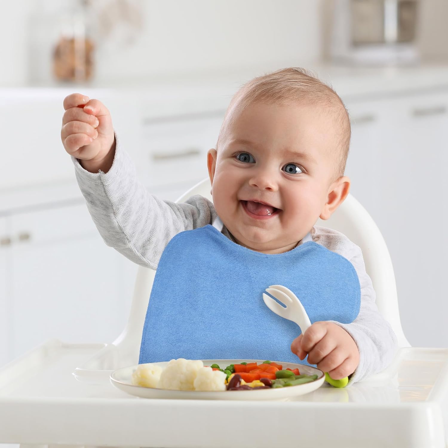 Thumbnail 1 de SLOSH Bavaglini impermeabili con elastico 5 pezzi per asilo e svezzamento (0-3 anni)