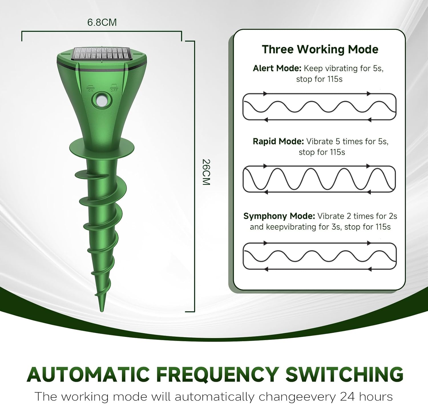 Thumbnail 6 de Maulwurf Vertreiber Premium Solar Wühlmausschreck 4er Pack (humane Ultraschall- & Vibrations-Abwehr)