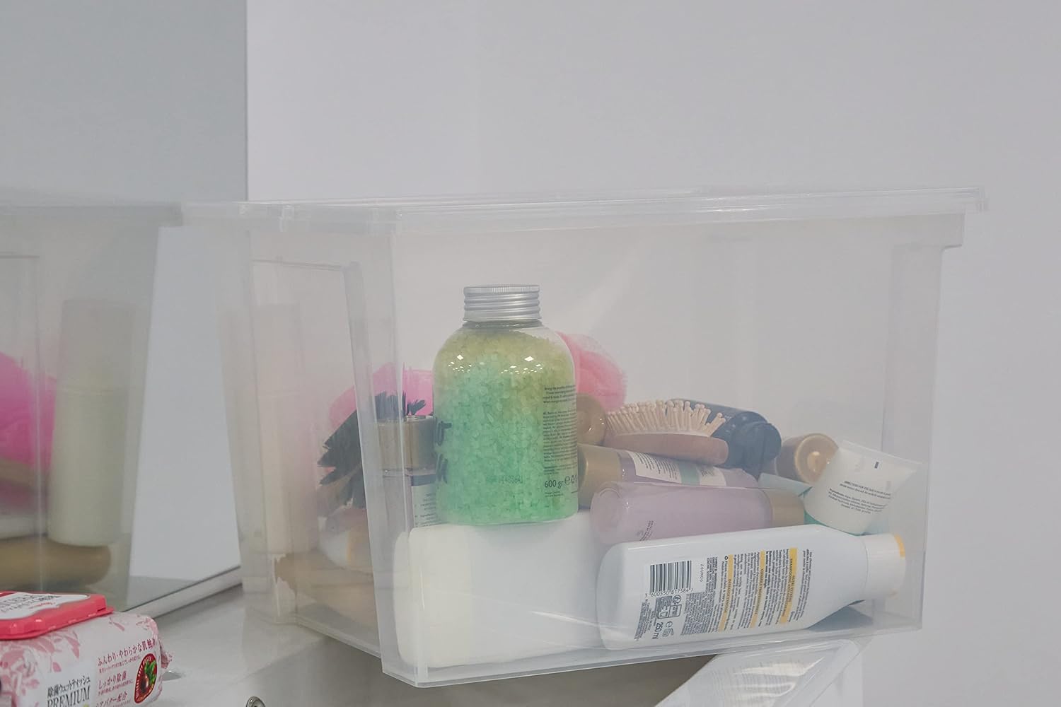 Thumbnail 6 de Iris Ohyama stapelbare Aufbewahrungsboxen (6er-Set) mit Deckel, 30 L – transparent, mit Clips und Griff