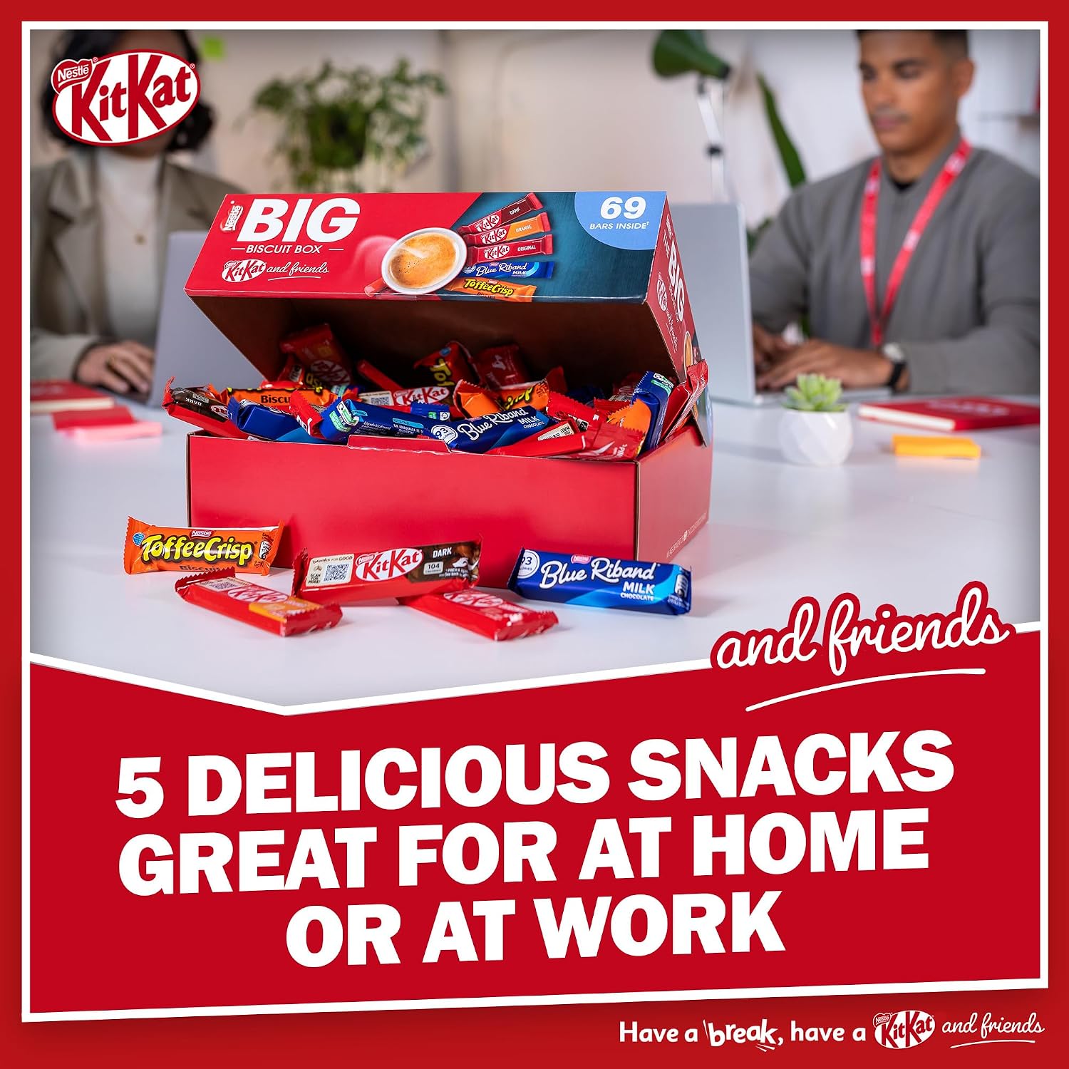 Thumbnail 4 de Nestlé Kitkat and Friends Big Biscuit Box – 69 Chocolate Bar Assortment