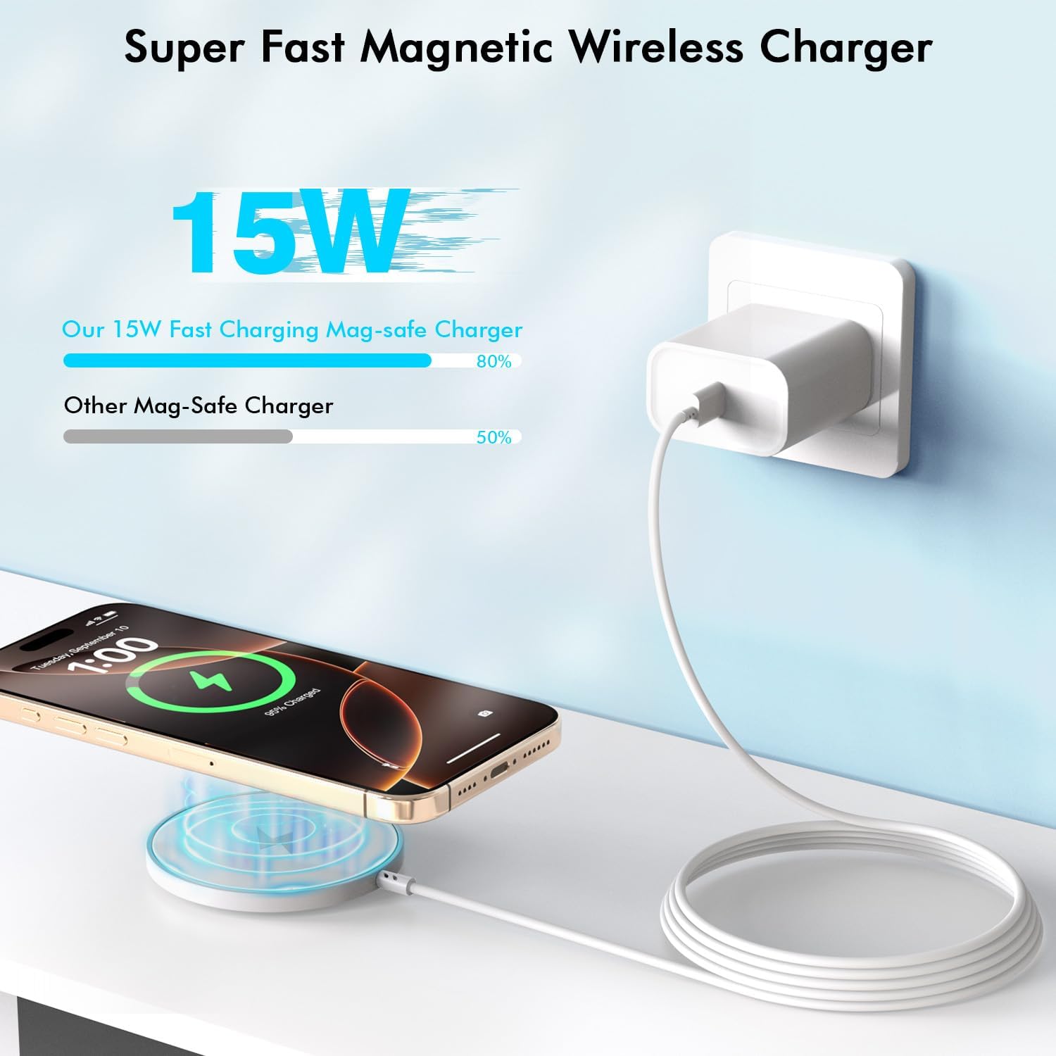 Thumbnail 1 de Magnetic iPhone 10FT Wireless Charger