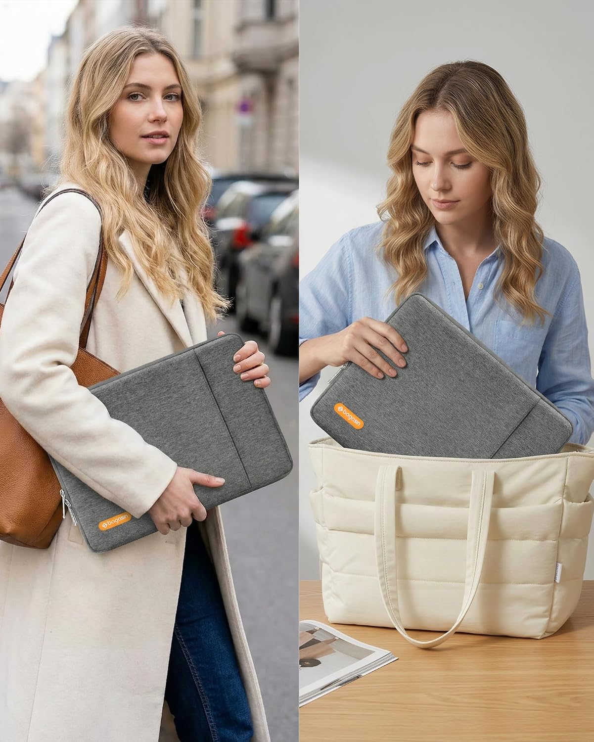 Thumbnail 6 de bagasin Bagasin laptop sleeve case with 4-layer protection, fits 13–13.3 inch notebooks