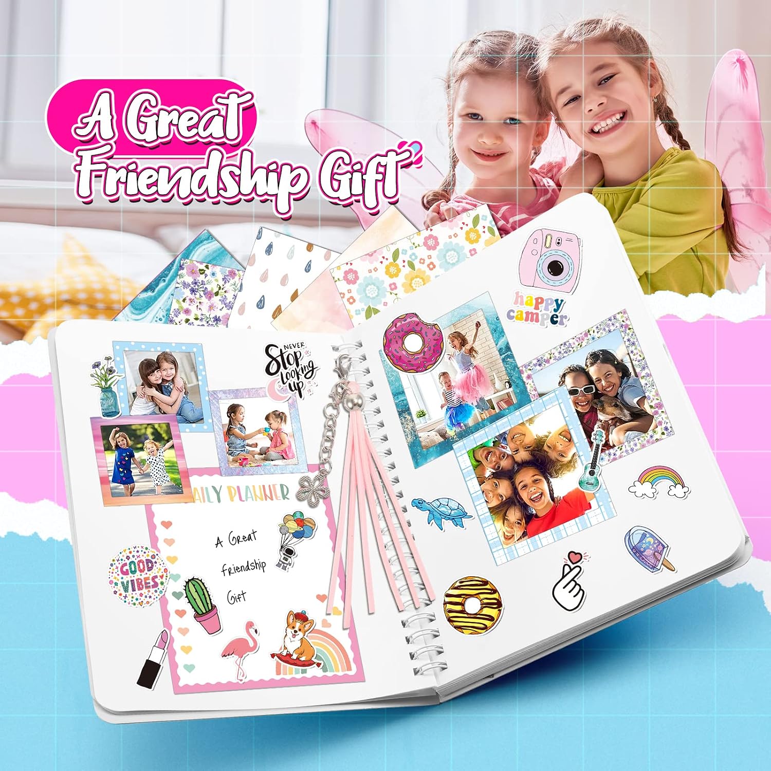 Detalle 2 de Anginne Journal Kit: Kit Scrapbooking Completo per Ragazze dai 6 ai 13 anni
