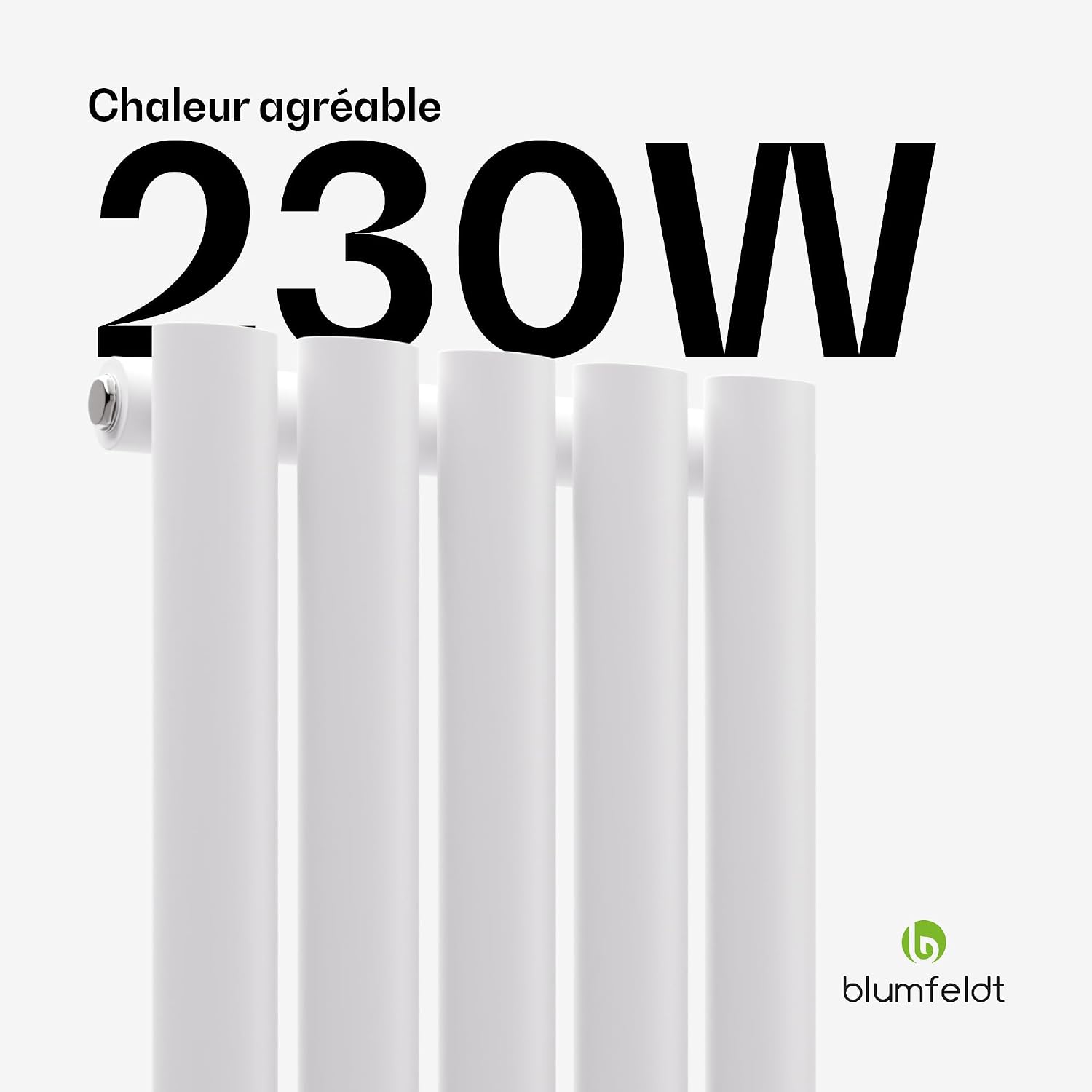 Detalle 2 de blumfeldt Tallheo wandradiator 230 W in gepoedercoat staal, wit