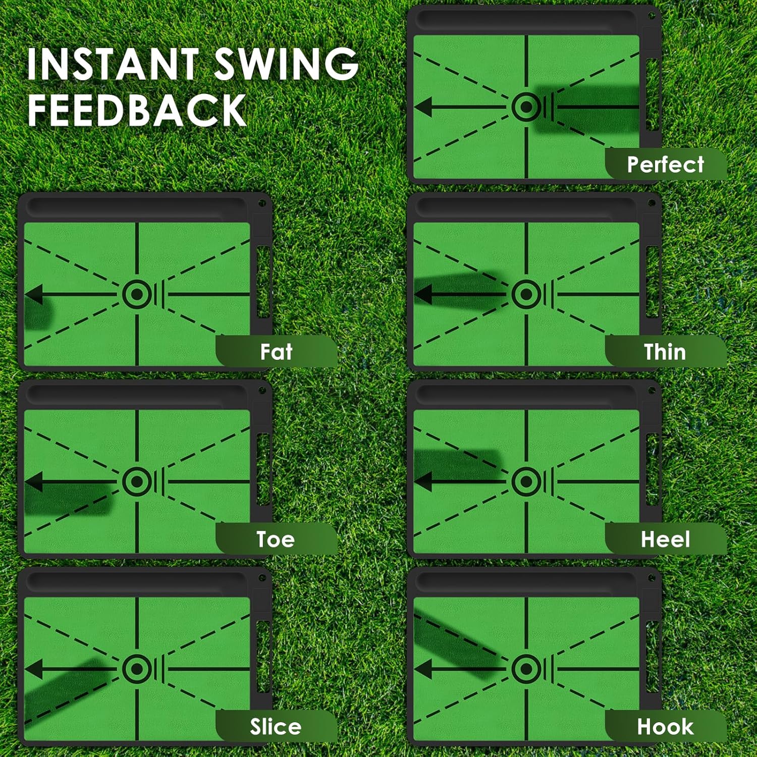 Detalle 2 de BROTOU Golf Hitting Mat Swing Path Detection – Dual Turf Practice Setup