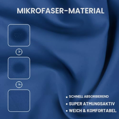 Detalle de flintronic Handtuch Poncho 110 × 80 cm – Mikrofaser Surf Poncho mit Kapuze