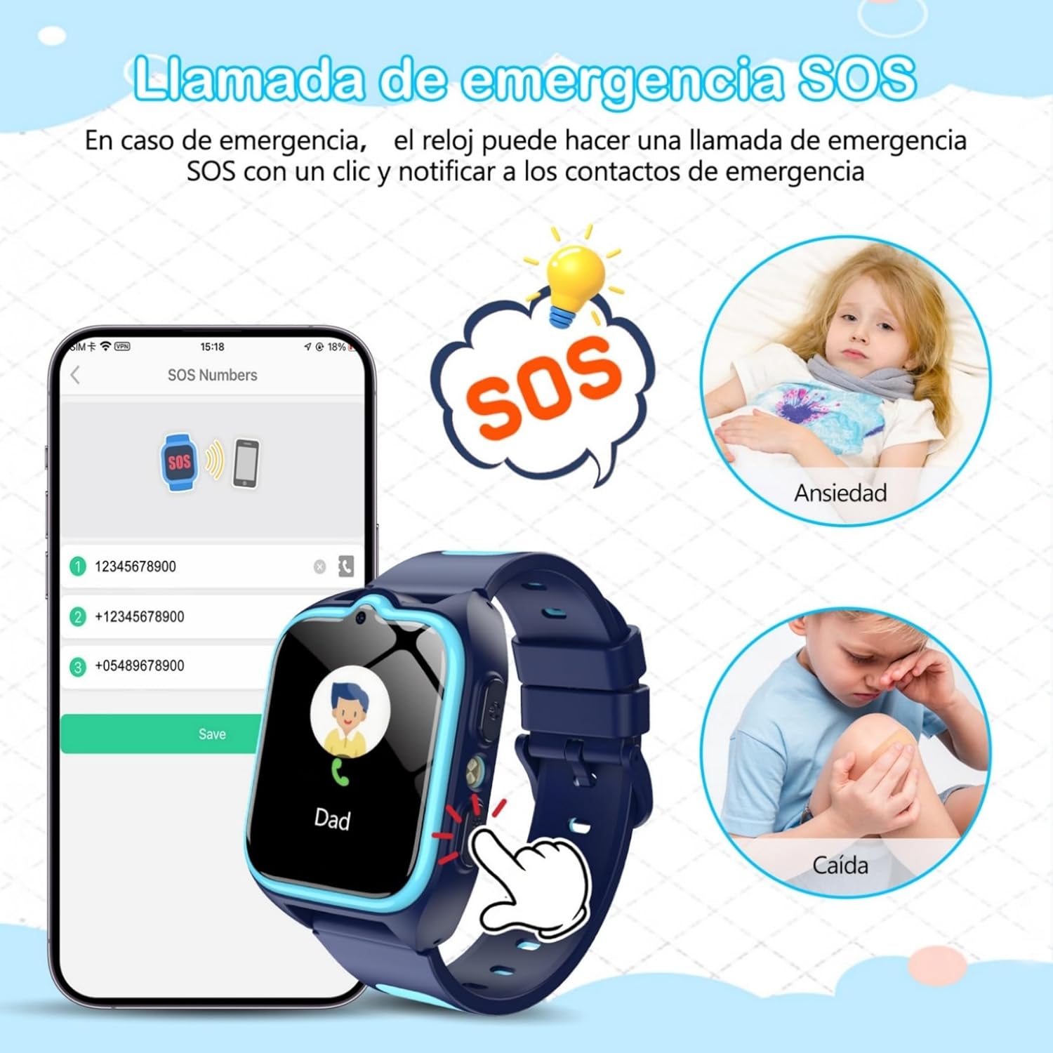 Thumbnail 3 de IOWODO 4G Reloj Inteligente Niño con GPS