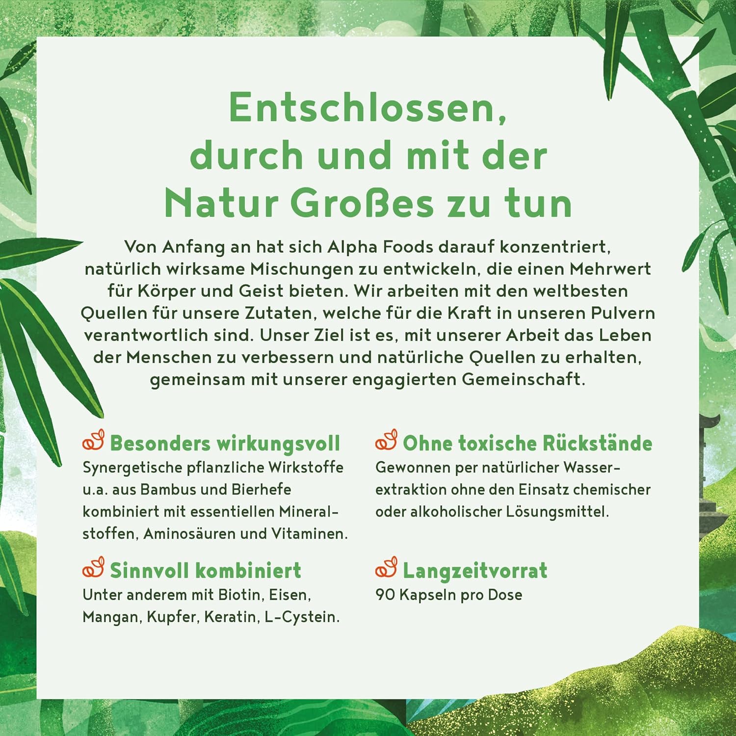 Thumbnail 5 de Alpha Foods Haar Vitamine mit Keratinhydrolysat, Biotin, Mangan & Kupfer (90 Kapseln) für Haare, Haut & Nägel