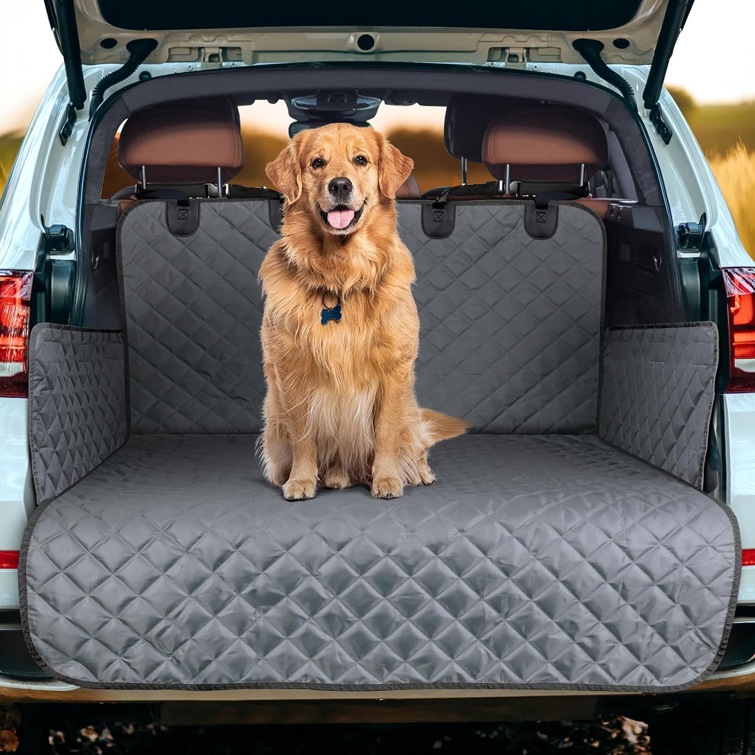 Detalle de JOEJOY Car Boot Protector - Boot Liner for Dogs Scratchproof & Dirt Resistant, Non-Slip Dog Car Seat Cover for Dogs | Side & Bumper Protection, Adjustable Straps Boot Cover for SUVs Trucks Cars
JOEJOY Car Boot Protector - Boot Liner for Dogs Scratc…