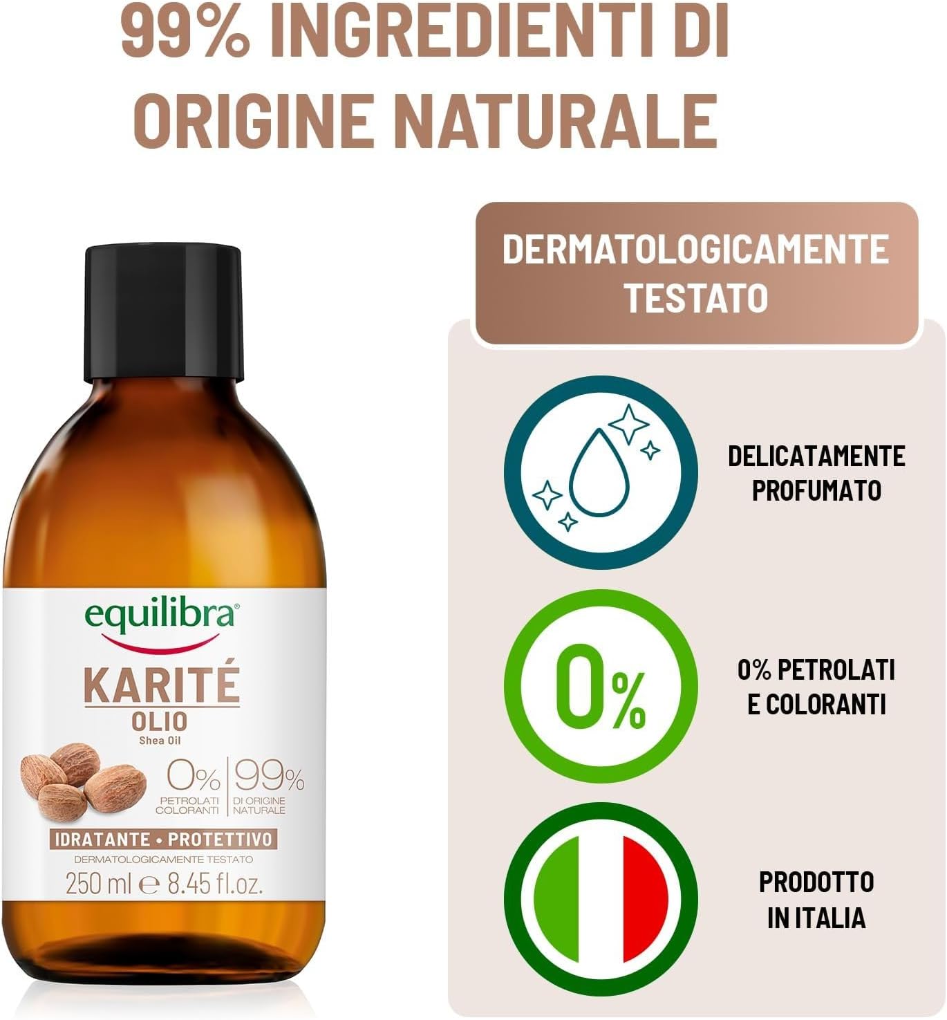 Detalle de Equilibra Olio di Karité viso e corpo 250 ml