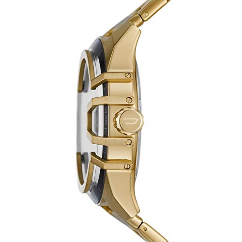 Detalle 2 de Diesel Reloj para hombre Caged DZ1949: acero dorado, 46 mm, 3 agujas y fecha