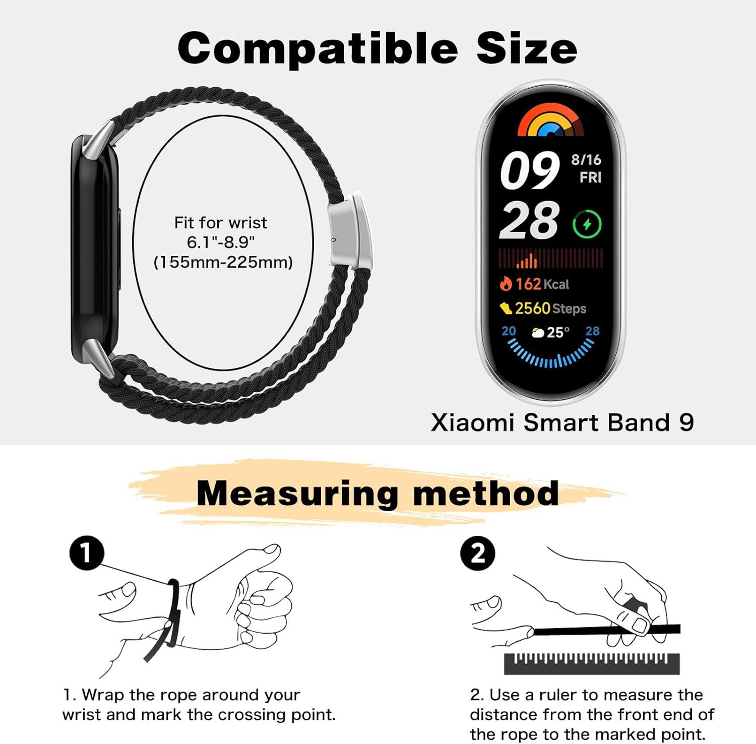 Thumbnail 6 de MokaZii Nylon-Armband mit Magnetverschluss für Xiaomi Smart Band 10/9/8