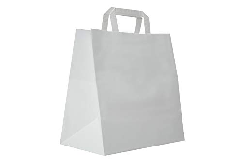 Detalle de Carte Dozio Shopper in Kraft Bianca con fondo quadro 27+17 x 29 cm (50 pezzi)