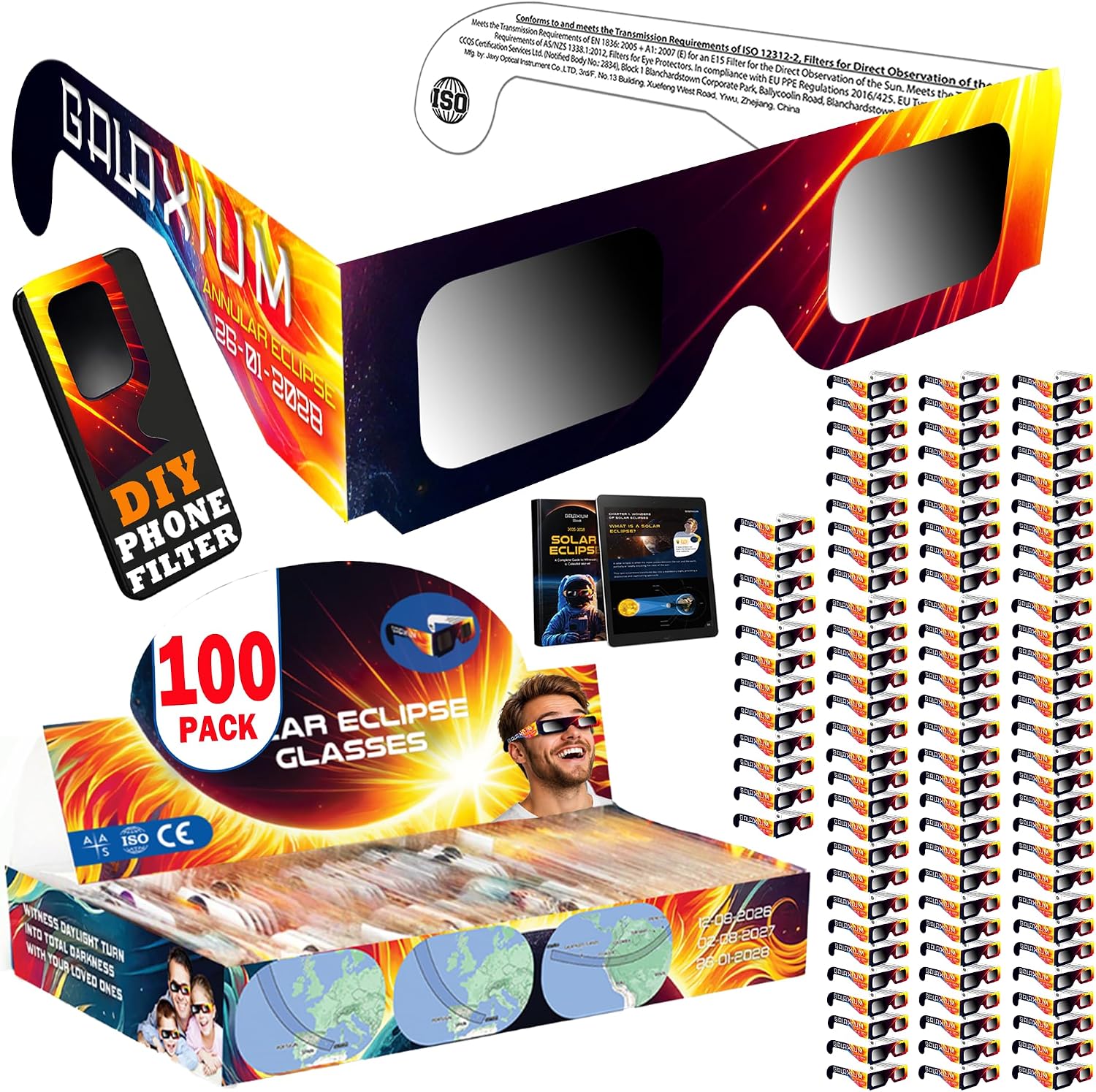 Thumbnail 6 de Galaxium 12/25/50/100 Pack Solar Eclipse Glasses ISO 12312-2 Certified
