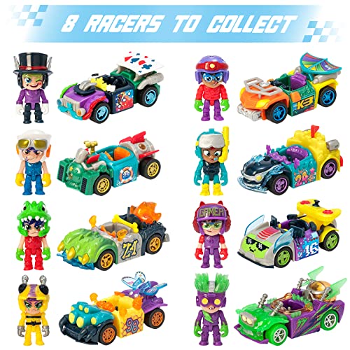 Thumbnail 3 de T-Racers Serie Glow Race colección completa de coches y pilotos 🎲
