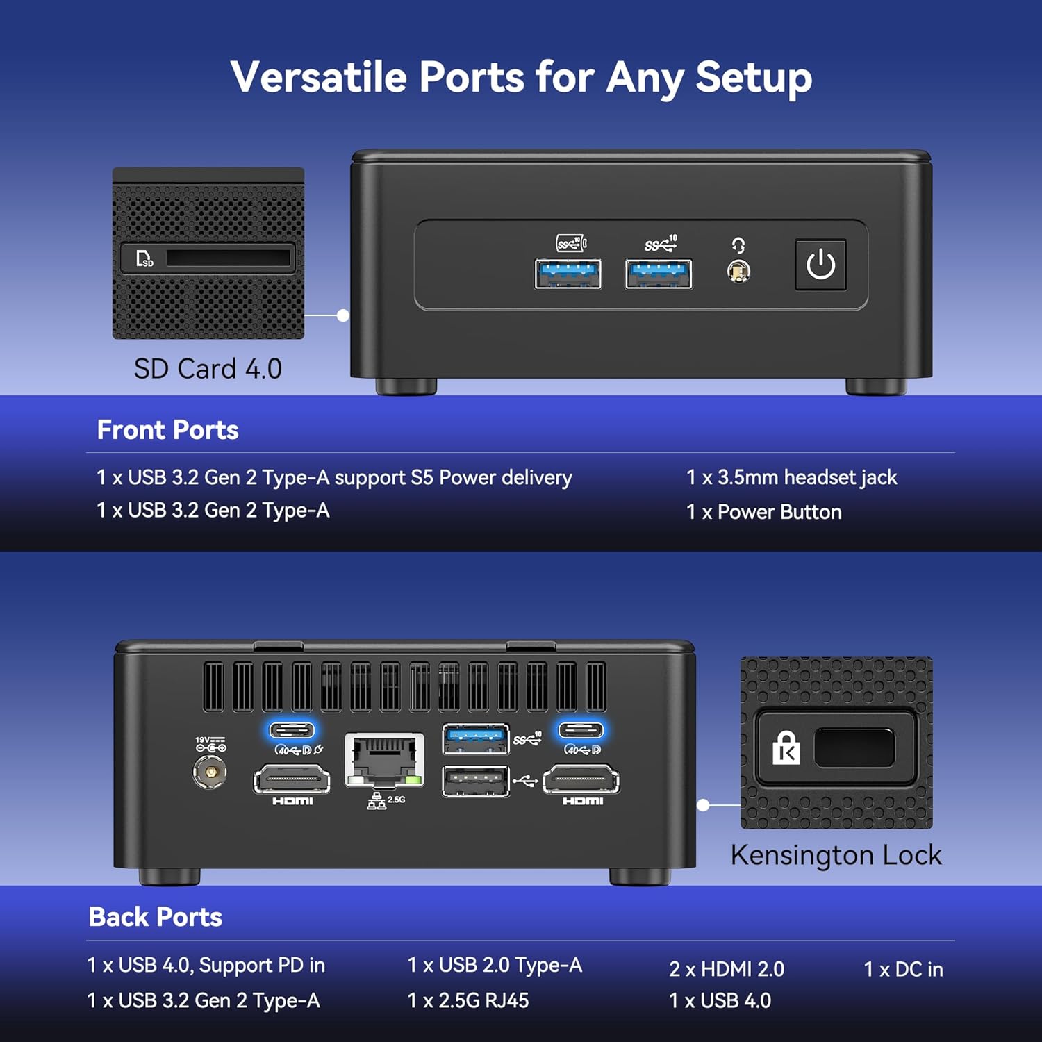 Detalle de GEEKOM IT15 Mini PC (Intel Core Ultra 9 285H, 32GB DDR5, 2TB NVMe) with Windows 11 Pro for office and 4K multi-display
