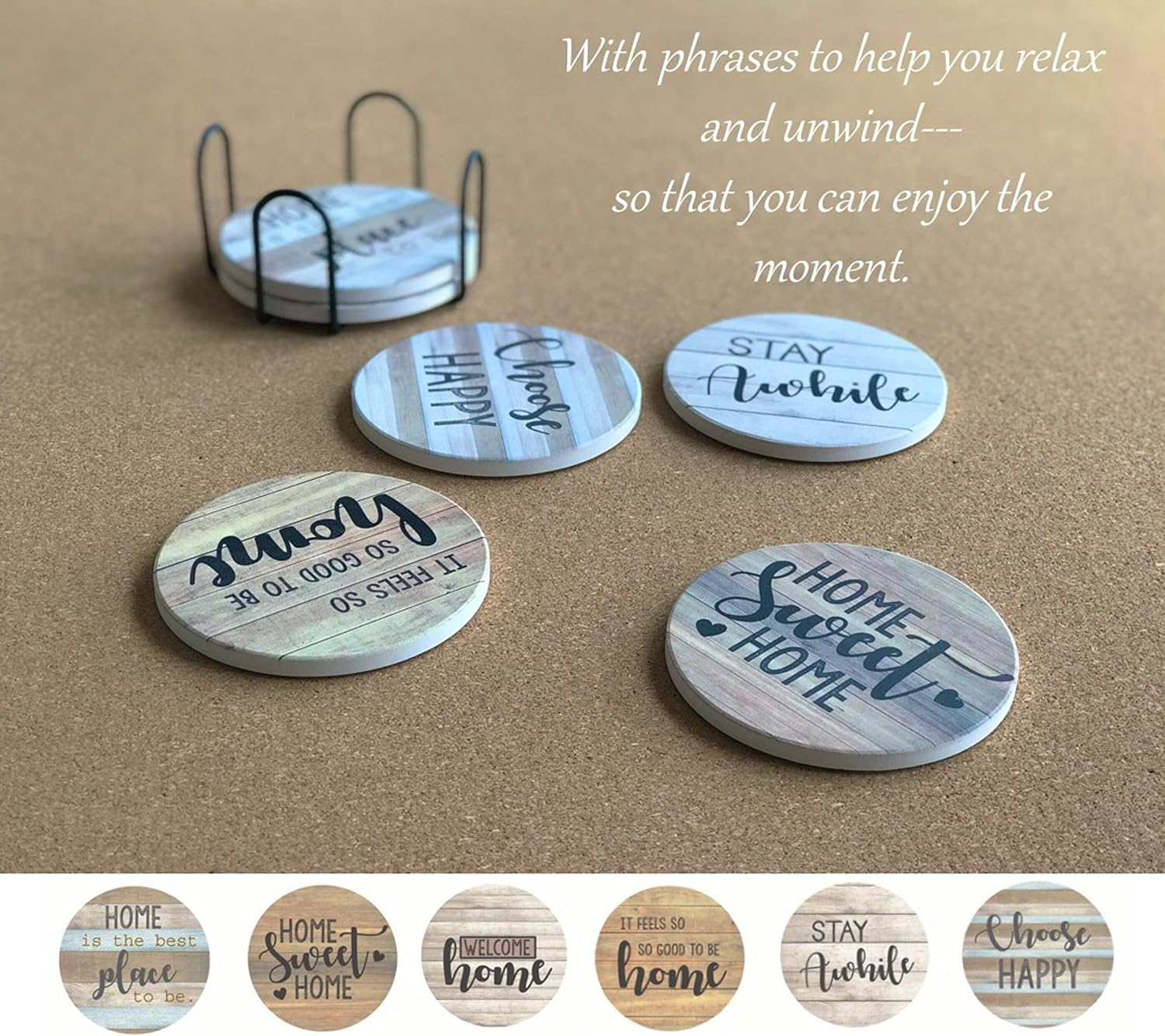 Detalle de PANCHH Stone Coasters 6-Pack 🍷