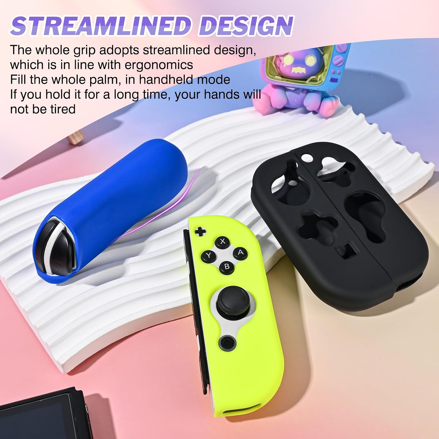 Thumbnail 5 de DLseego Protective Cover Case for Switch OLED & 2024 Handle – Soft Silicone Grip, Anti‑Scratch TPU Shell (Black)
