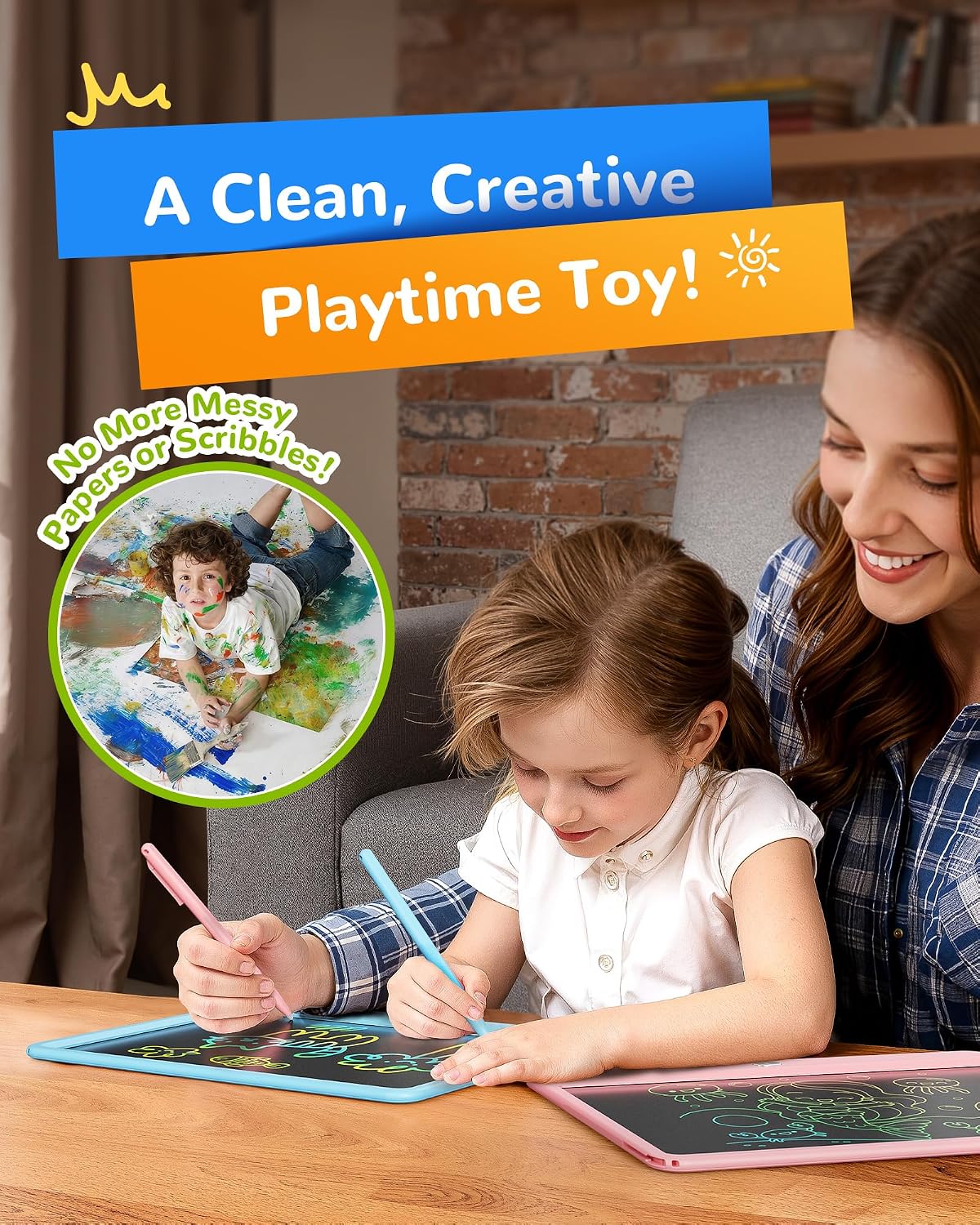 Thumbnail 5 de KOKODI 12-Inch Colorful LCD Writing Tablet for Kids (Blue) — Erasable Doodle Board