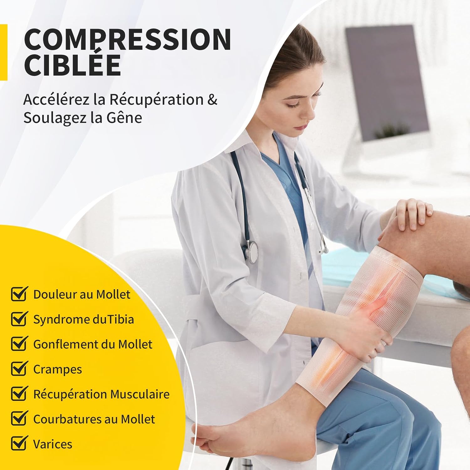 Thumbnail 6 de CAMBIVO CFS10 kuitcompressiemouwen, voetloos, beige, set van 2