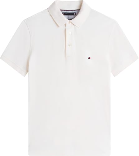 Detalle de Tommy Hilfiger Polo de Manga Corta Hombre 1985 Slim Fit - Ivory Petal (L)