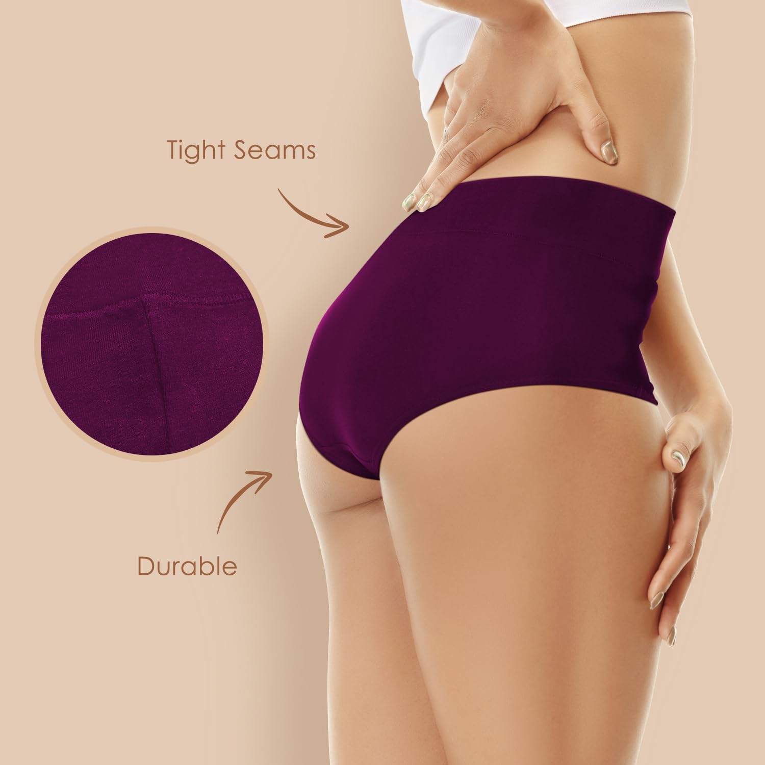 Thumbnail 3 de YouShow Women's High Waist Cotton Knickers – 5 Pack