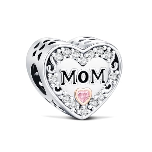 Detalle de BOIGEGU Amor Charms de plata de ley 925 con circonita cúbica 5A (compatible con europeos)