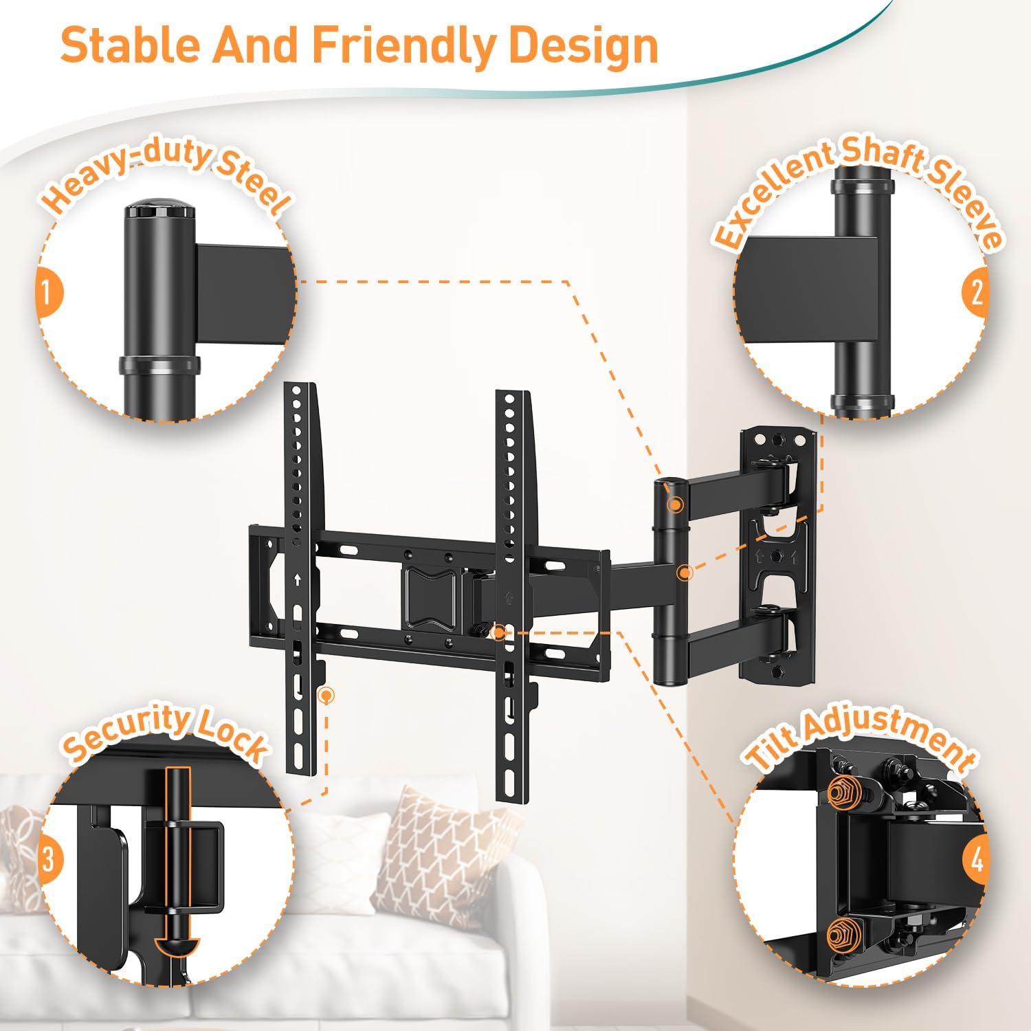 Thumbnail 2 de ELIVED EV011 tilt swivel TV bracket 35KG
