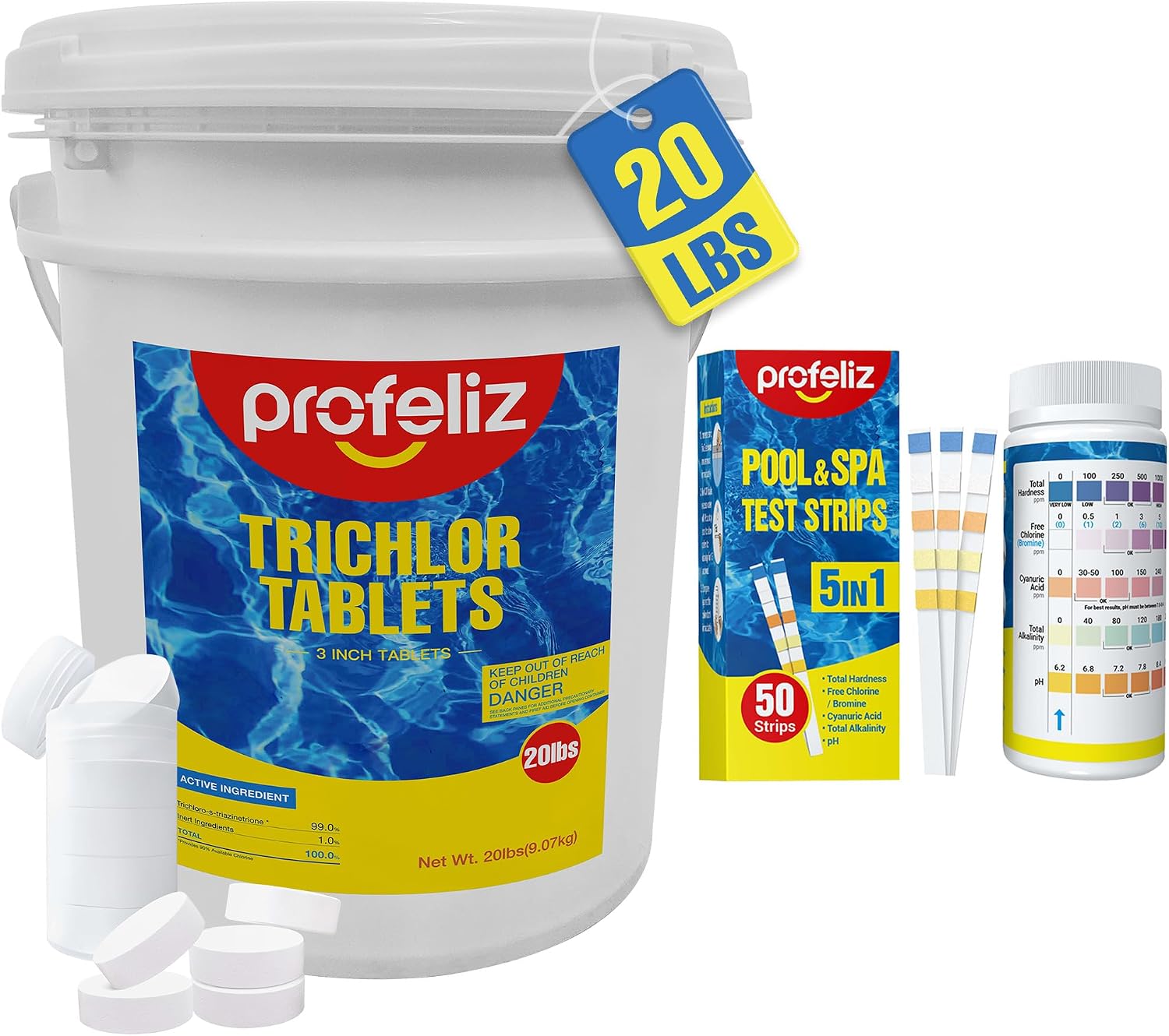 Detalle de PROFELIZ Chlorine Tablets, 3-Inch