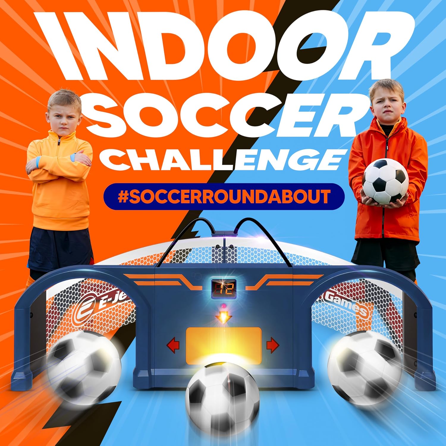 Detalle de E E-JET GAMES Soccer RoundAbout 屋内サッカートレーナー フォームボール・電子スコアリング・2つのゲームモード