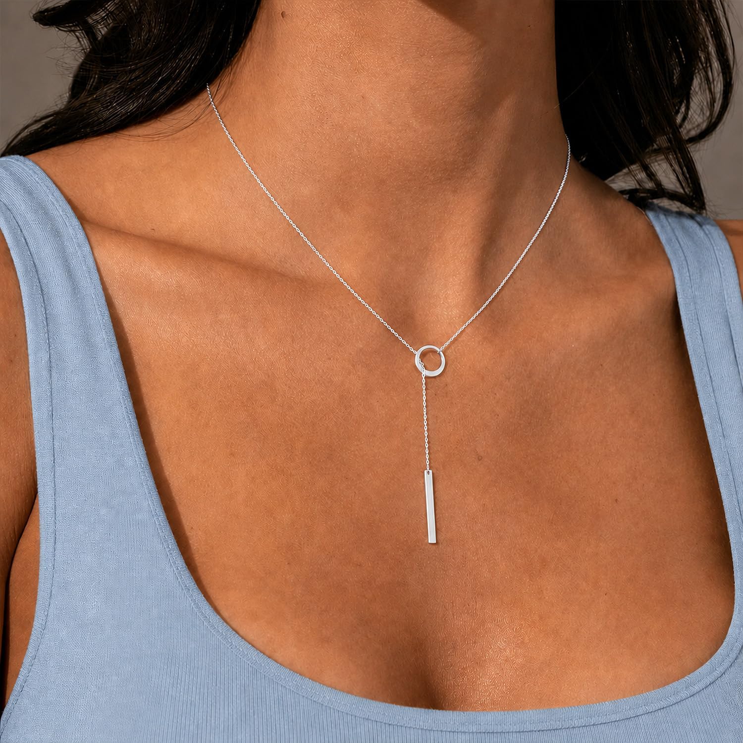 Detalle 2 de Patwes Lariat Necklace, 14K Gold Plated