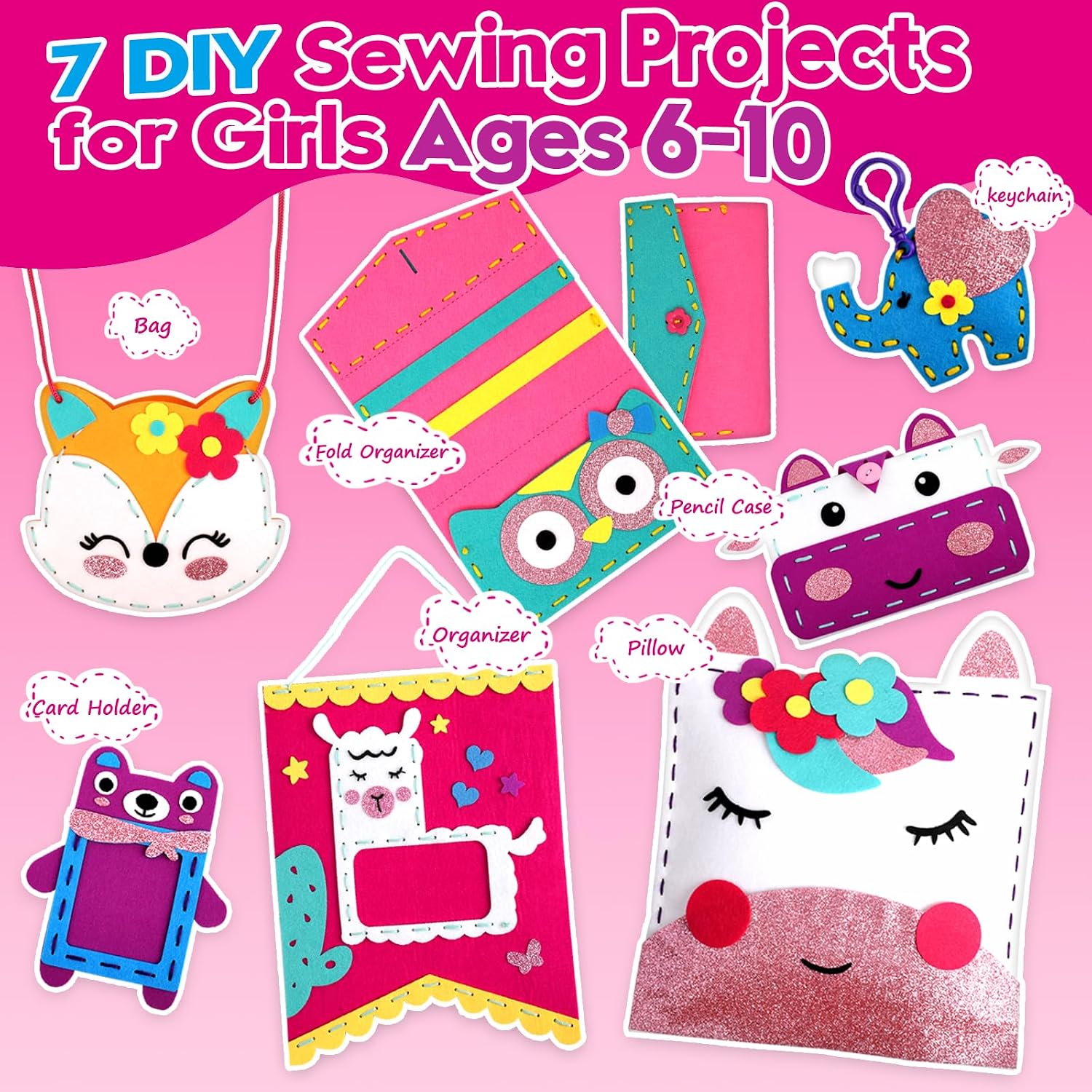 Thumbnail 5 de Sewing Craft Kit for Girls 7‑Project Set 🎨