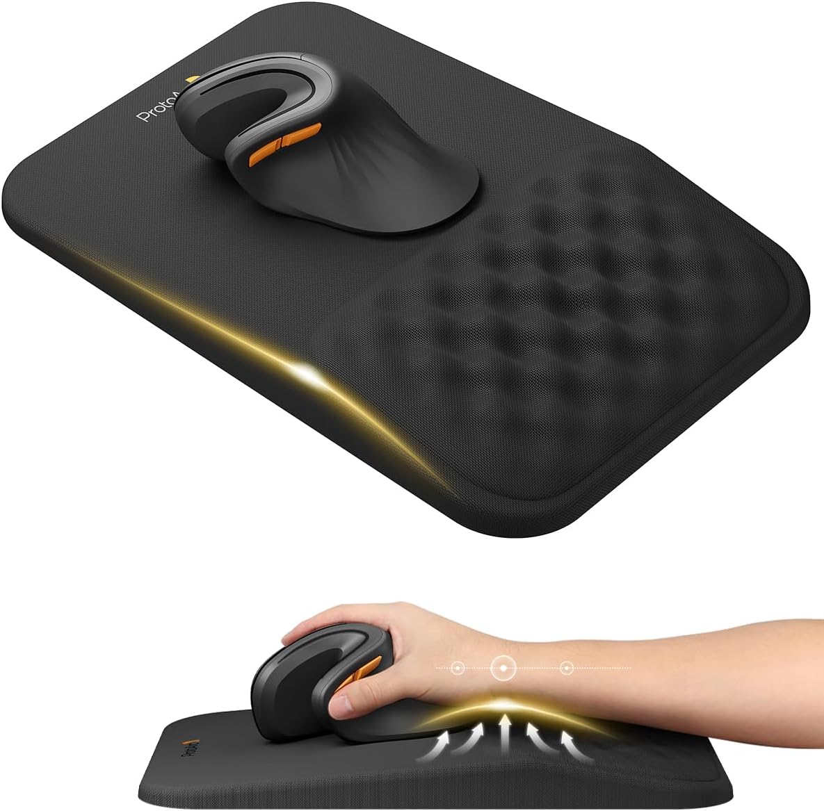 Detalle de ProtoArc MP50 Ergonomic Mouse Pad with Wrist Support, Lycra Surface, 8° Slope