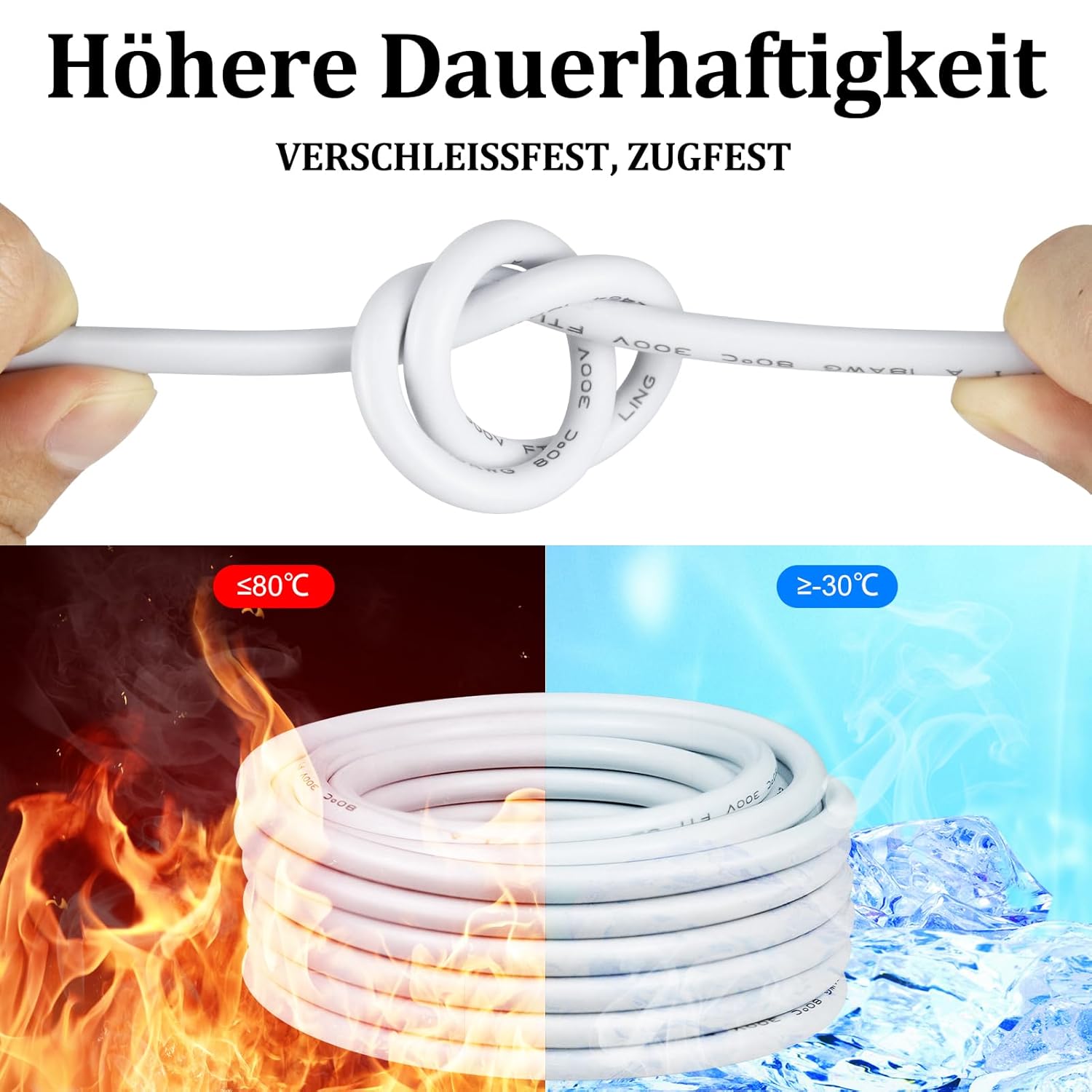 Detalle de 20 Meter 18AWG 5x0,75mm² verzinntes Kupferkabel | 5‑adriges Niederspannungskabel, flexibel, 300 V