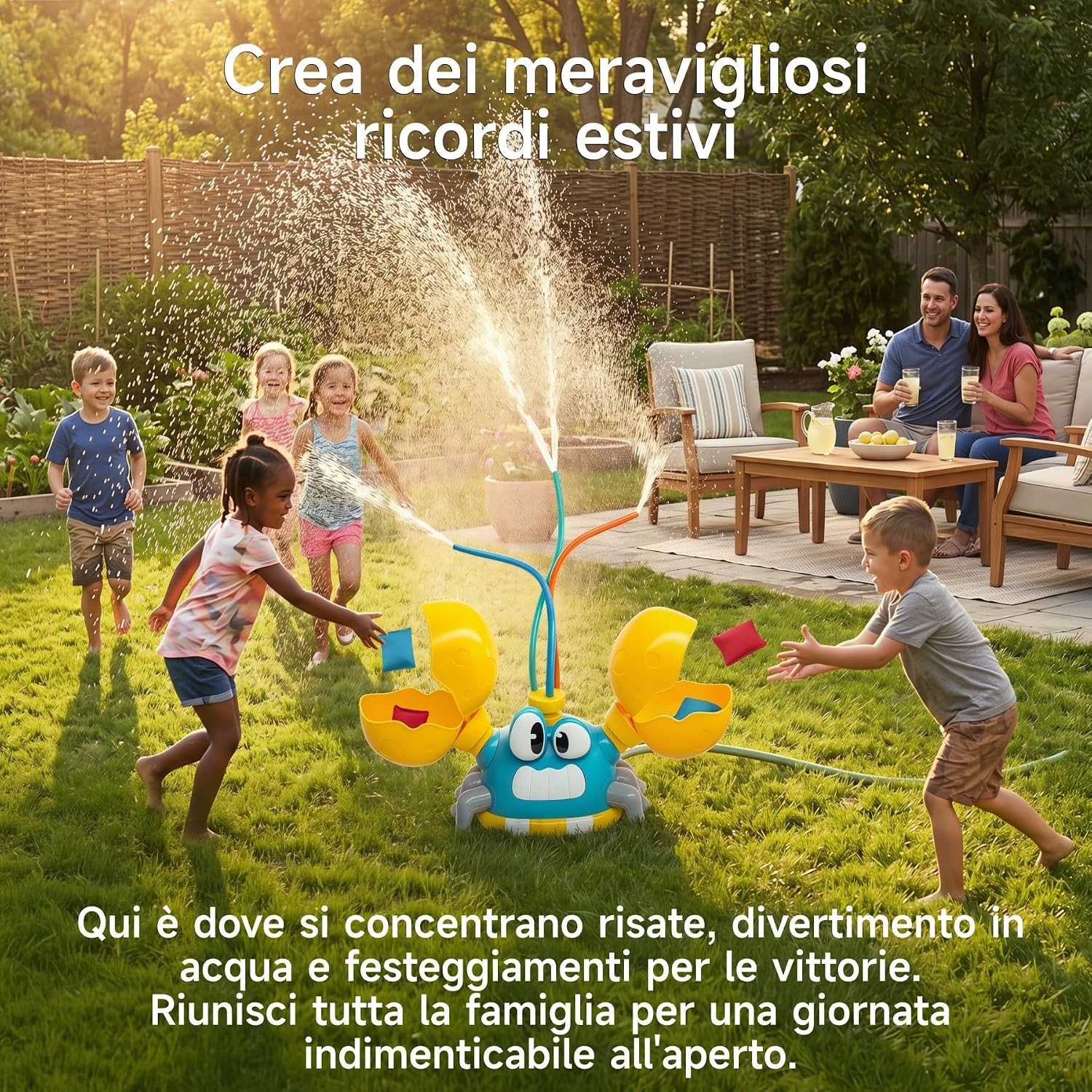 Detalle de Meribbit Giochi d'Acqua per Bambini con Cornhole e 3 Getti: divertimento estivo all'aperto