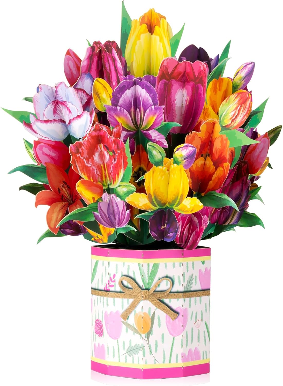 Tulpe Pop Up: Grußkarte mit Tulpenstrauß – inklusive Notizkarten und Umschlägen