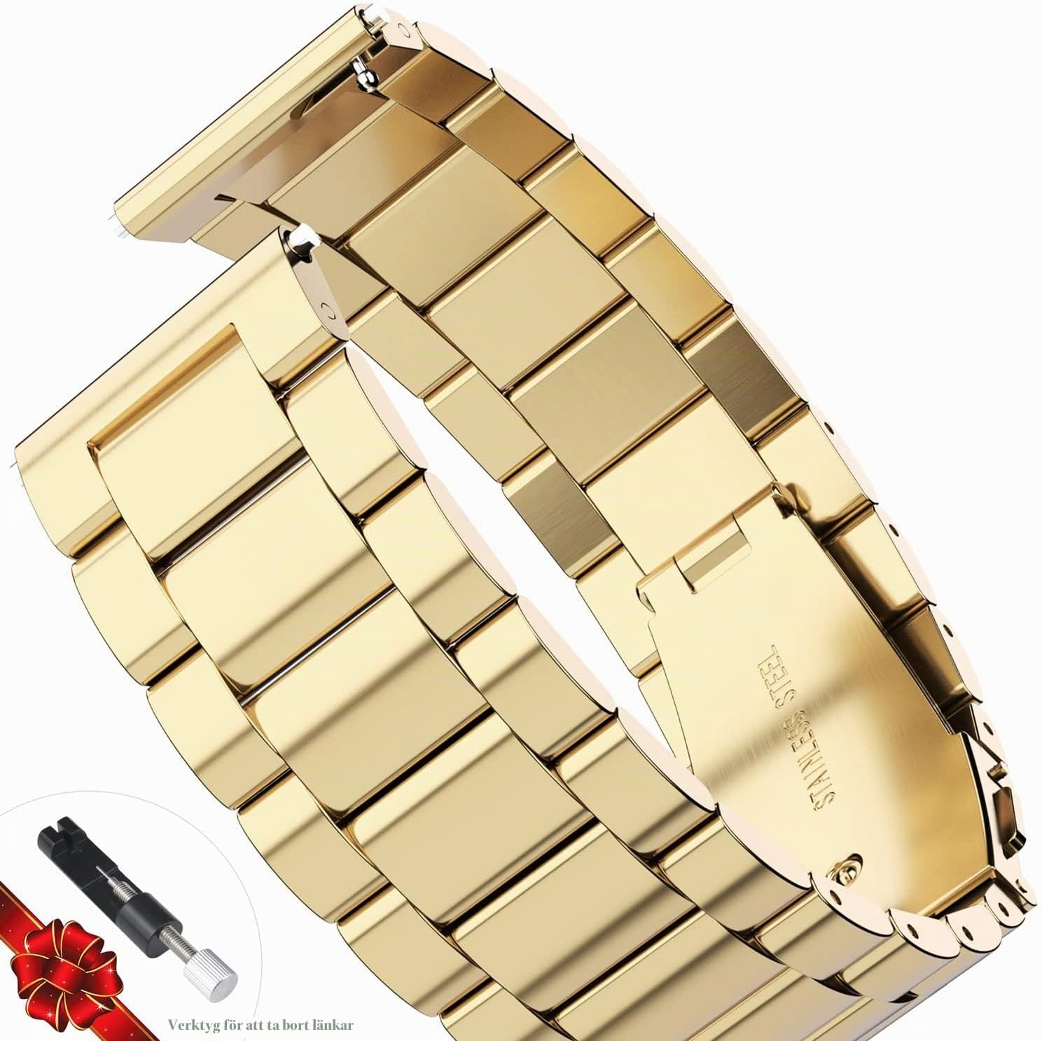 Detalle de YABZOZ 22 mm metallarmband i rostfritt stål för Amazfit GTR och Stratos