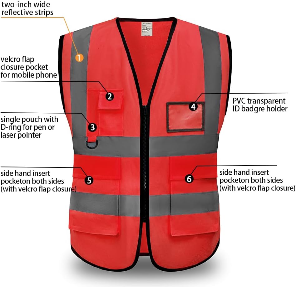 Detalle 2 de Hi Vis reflective vest with pocket