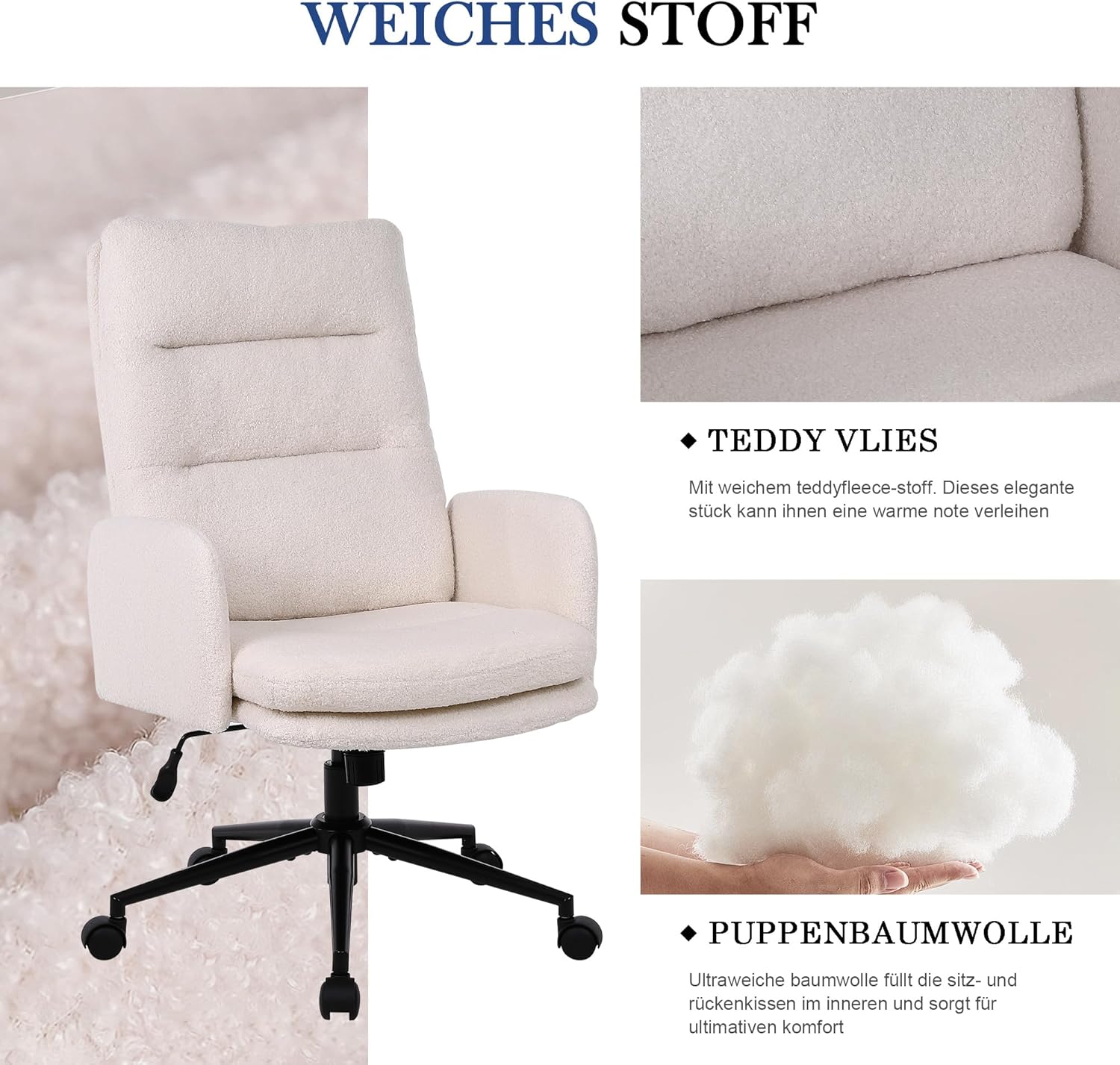 Thumbnail 2 de Nusetx Schreibtischstuhl Bürostuhl 42–50 cm