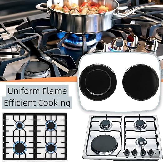 Detalle 2 de BANGPEIWQT Gas Stove Burner Cap Set, 4 Sizes for SABAF Cooktops
